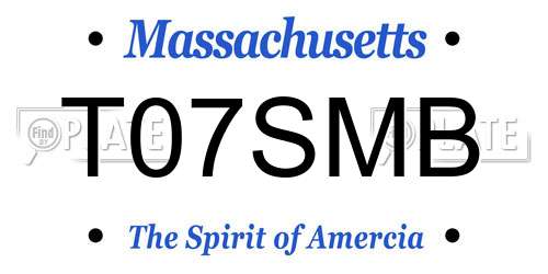 T07SMB Massachusetts License Plate