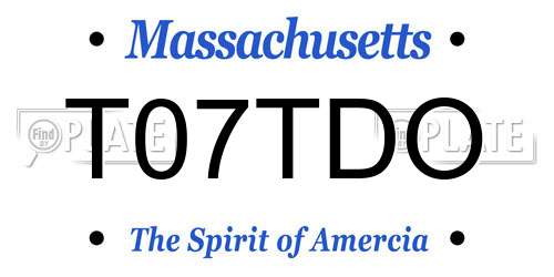 T07TDO Massachusetts License Plate