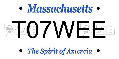 T07WEE Massachusetts License Plate