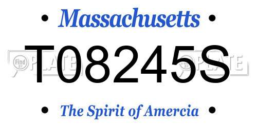 T08245S Massachusetts License Plate