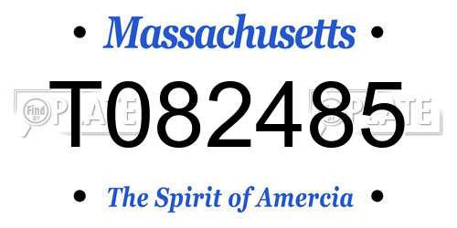T082485 Massachusetts License Plate