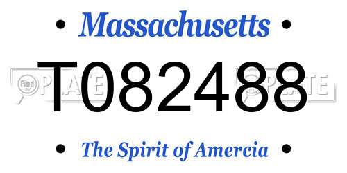 T082488 Massachusetts License Plate