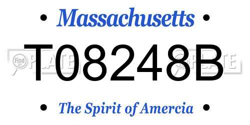 T08248B Massachusetts License Plate