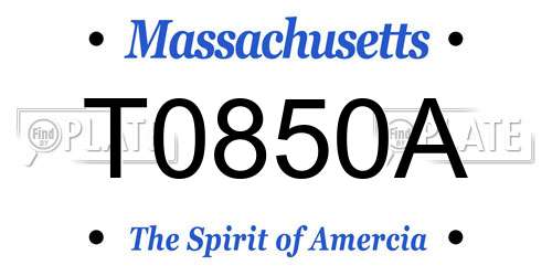 T0850A Massachusetts License Plate