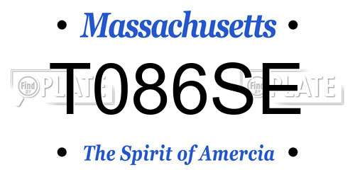 T086SE Massachusetts License Plate