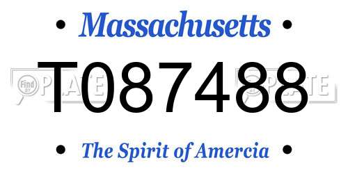 T087488 Massachusetts License Plate