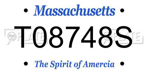 T08748S Massachusetts License Plate