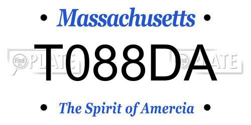 T088DA Massachusetts License Plate