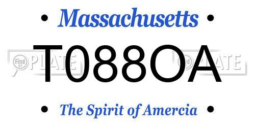 T088OA Massachusetts License Plate