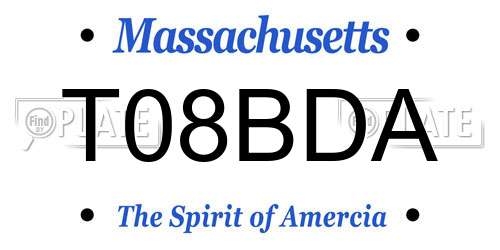 T08BDA Massachusetts License Plate