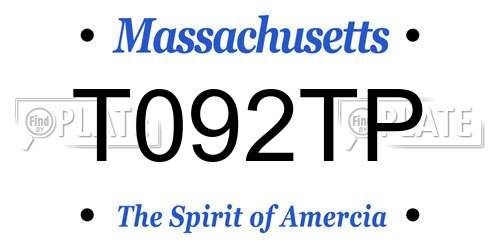 T092TP Massachusetts License Plate