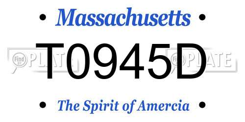 T0945D Massachusetts License Plate