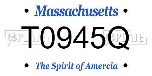 T0945Q Massachusetts License Plate