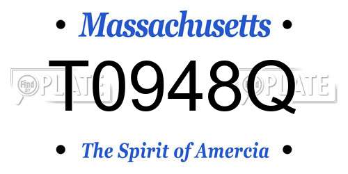 T0948Q Massachusetts License Plate