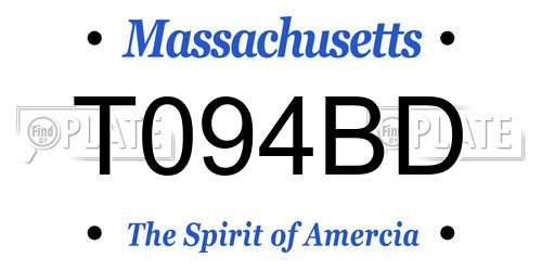 T094BD Massachusetts License Plate