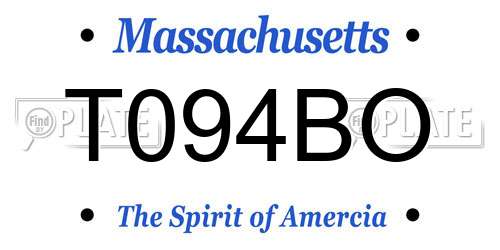 T094BO Massachusetts License Plate