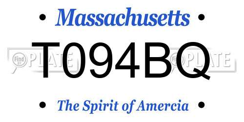 T094BQ Massachusetts License Plate