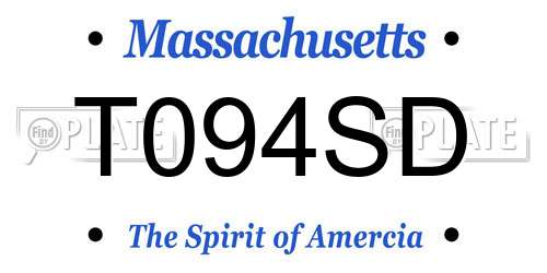 T094SD Massachusetts License Plate