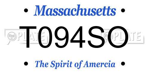 T094SO Massachusetts License Plate
