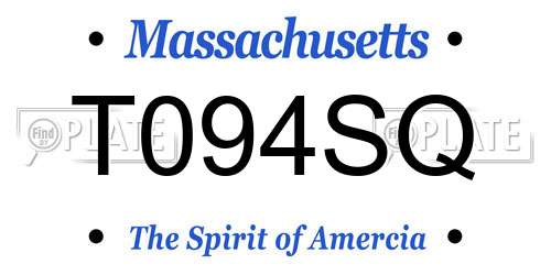 T094SQ Massachusetts License Plate