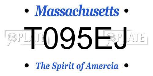 T095EJ Massachusetts License Plate