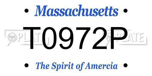 T0972P Massachusetts License Plate