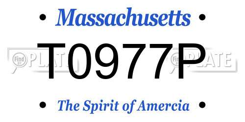 T0977P Massachusetts License Plate