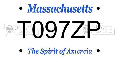 T097ZP Massachusetts License Plate