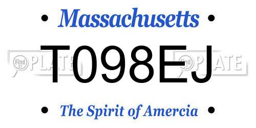 T098EJ Massachusetts License Plate