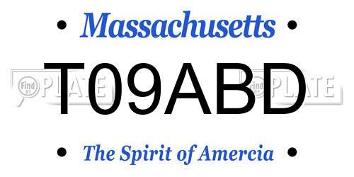 T09ABD Massachusetts License Plate