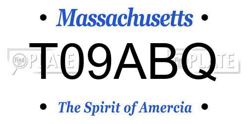 T09ABQ Massachusetts License Plate