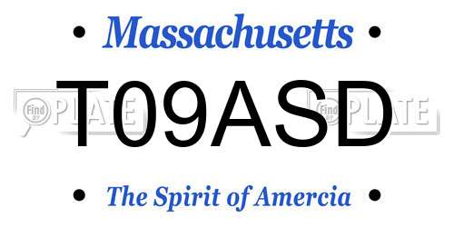 T09ASD Massachusetts License Plate