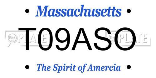 T09ASO Massachusetts License Plate