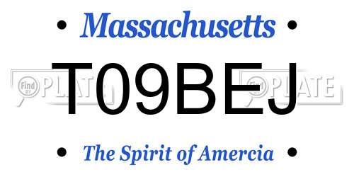 T09BEJ Massachusetts License Plate