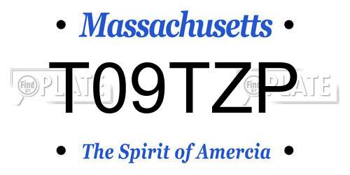T09TZP Massachusetts License Plate