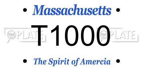 T1000 Massachusetts License Plate
