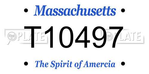 T10497 Massachusetts License Plate