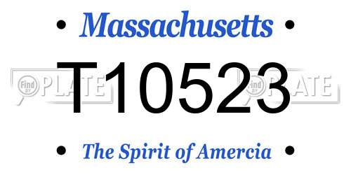 T10523 Massachusetts License Plate