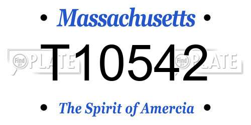 T10542 Massachusetts License Plate