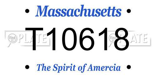 T10618 Massachusetts License Plate