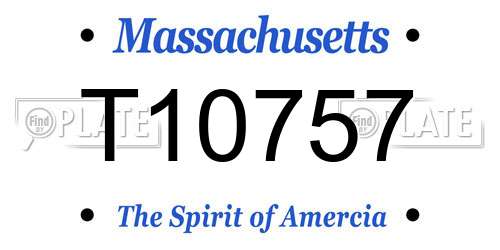 T10757 Massachusetts License Plate