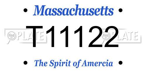 T11122 Massachusetts License Plate