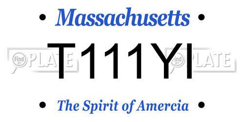 T111YI Massachusetts License Plate