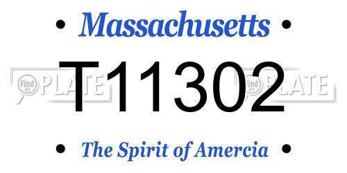 T11302 Massachusetts License Plate