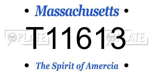 T11613 Massachusetts License Plate