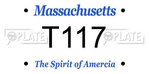 T117 Massachusetts License Plate