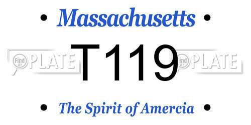 T119 Massachusetts License Plate