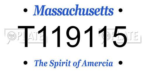 T119115 Massachusetts License Plate