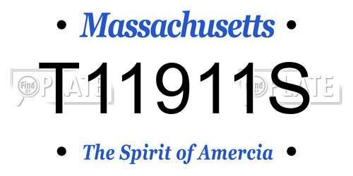 T11911S Massachusetts License Plate