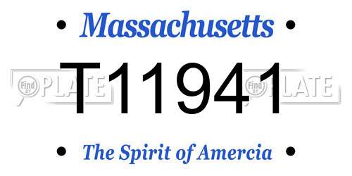 T11941 Massachusetts License Plate